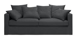 Canapé lin 4 pl SOFIA 197 cm fixe tissu Anthracite