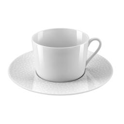 Baghera Blanc - Coffret 6 tasses et soucoupes thé