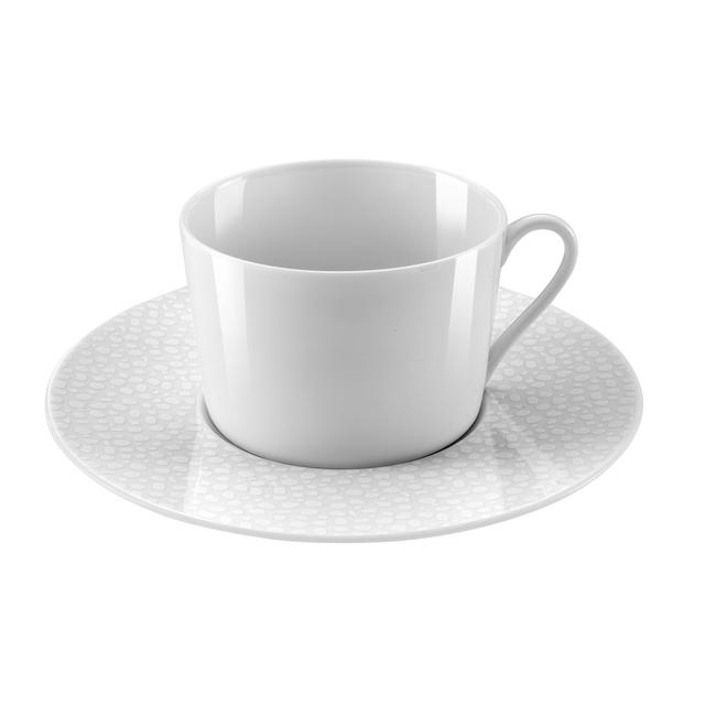 Baghera Blanc - Coffret 6 tasses et soucoupes thé