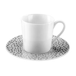 Baghera Platine - Coffret 6 tasses et soucoupes café