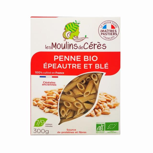 Penne épeautre et blé bio 300g