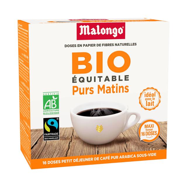 Café noir bio en dosettes - Purs Matins - 0.096 Kilogramme