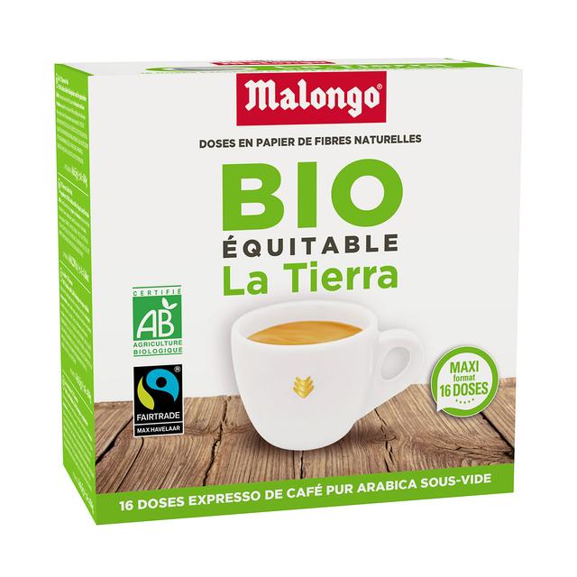 Café noir bio en dosettes - La Tierra - 0.104 Kilogramme