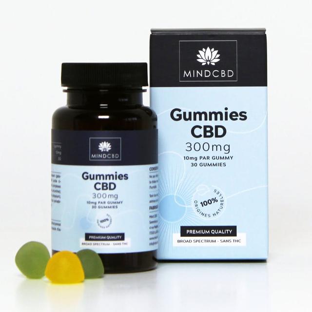 30 Gummies CBD Premium 300mg, sans THC, Citron & Pomme