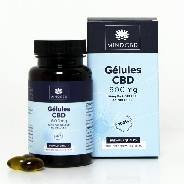 60 Gélules CBD Premium Full Spectrum 600mg (10mg/gélule)