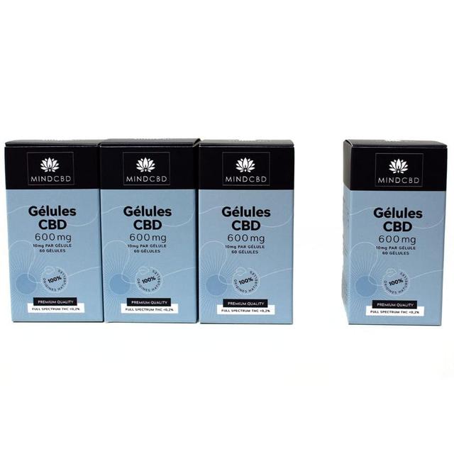 Lot 4 x 60 Gélules CBD Full Spectrum 600mg (dont 1 offerte)