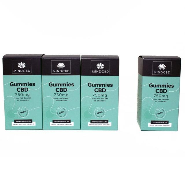 Lot 4 x 30 Gummies CBD 750mg, Pomme verte (dont 1 offert)