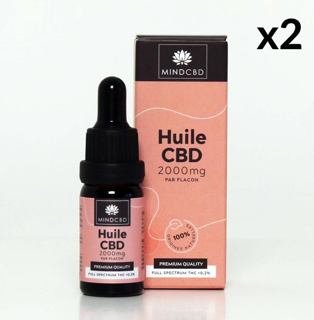 Lot 2 Huiles CBD Premium Full Spectrum 20% / 2000mg (2x10ml)