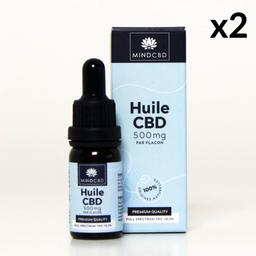 Lot 2 Huiles CBD Premium Full Spectrum 5% / 500mg (2x10ml)