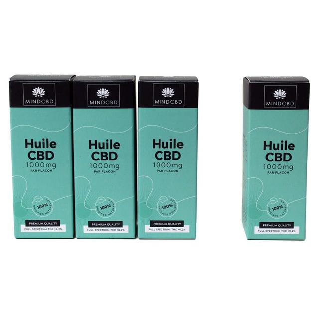 Lot 4 Huiles CBD Premium Full Spectrum 10% (dont 1 offerte)