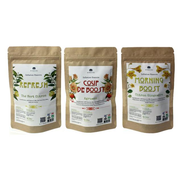 Pack 3 Infusions CBD VITALITÉ, Fleurs de Chanvre 25%, (3x40g)