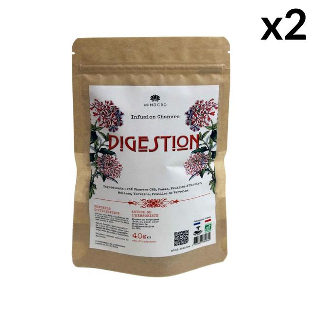 Lot 2 Infusions Bio DIGESTION, Chanvre CBD 25%