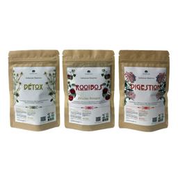 Pack 3 Infusions CBD DÉTOX, Fleurs de Chanvre 25%, (3x40g)