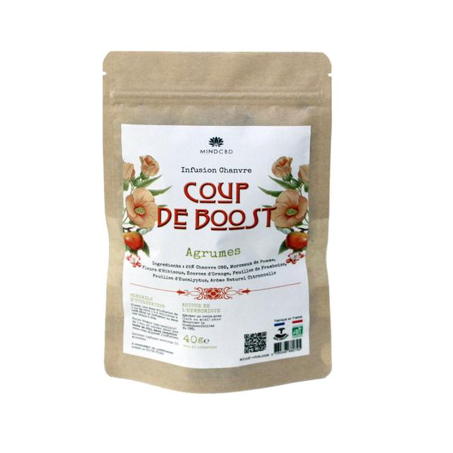 Infusion Bio COUP DE BOOST Agrumes, Chanvre CBD 25%