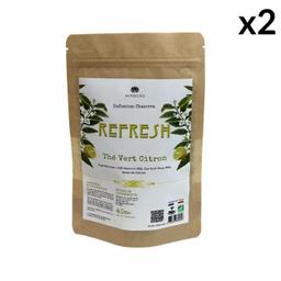 Lot 2 Infusions Bio Thé Vert au Citron "REFRESH", Chanvre 25%