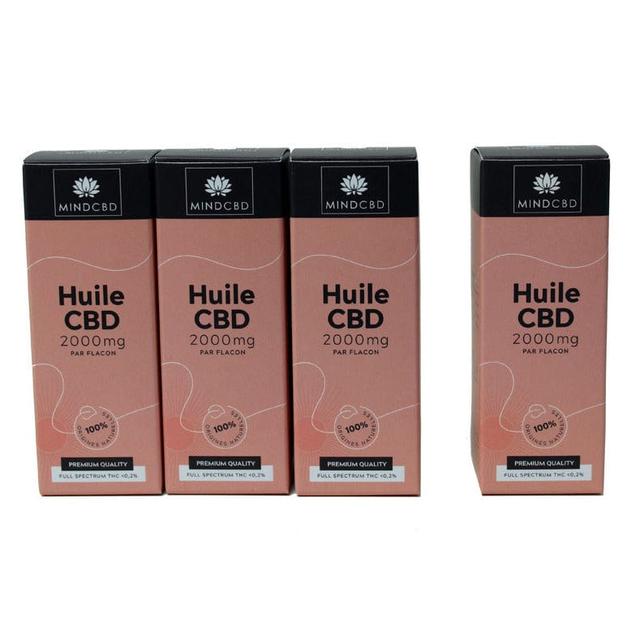 Lot 4 Huiles CBD Premium Full Spectrum 20% (dont 1 offerte)