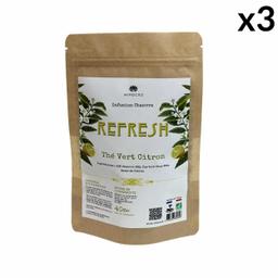 Lot 3 Infusions Bio Thé Vert au Citron "REFRESH", Chanvre 25%