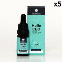 Lot 5 Huiles CBD Premium Full Spectrum 10% / 1000mg (5x10ml)