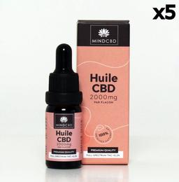 Lot 5 Huiles CBD Premium Full Spectrum 20% / 2000mg (5x10ml)