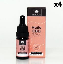 Lot 4 Huiles CBD Premium Full Spectrum 20% / 2000mg (4x10ml)