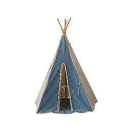 Tente Tipi Bleu Jean avec pompoms