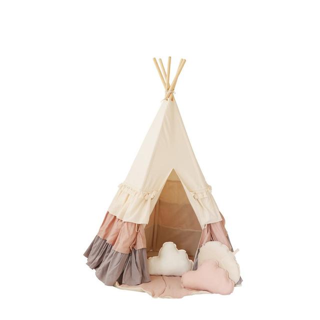 Tipi avec volants et tapis coquillage Moi Mili Powder Frills