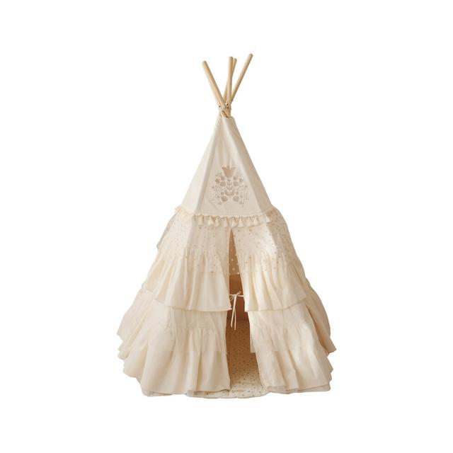 Tente TIpi avec franges et tapis Boho Caramel - Beige, Marron