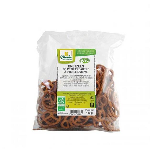 Bretzels petit épeautre à l'huile d'olive 150g