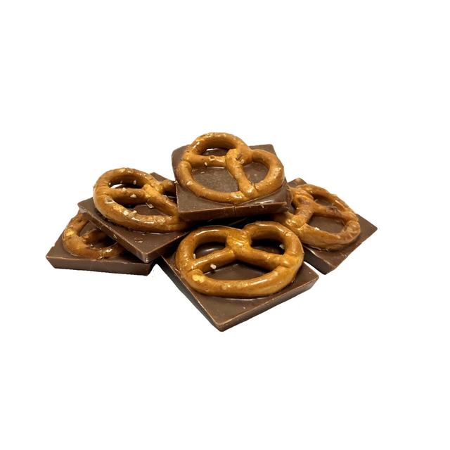 Carrés chocolat bretzels au lait 100g