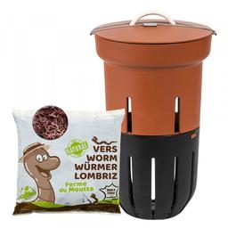 Lombricomposteur Terracotta 12L | 500gr de Vers de Compost