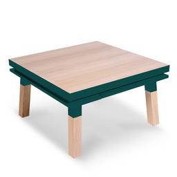 Table basse carrée 80 cm, 100% frêne massif