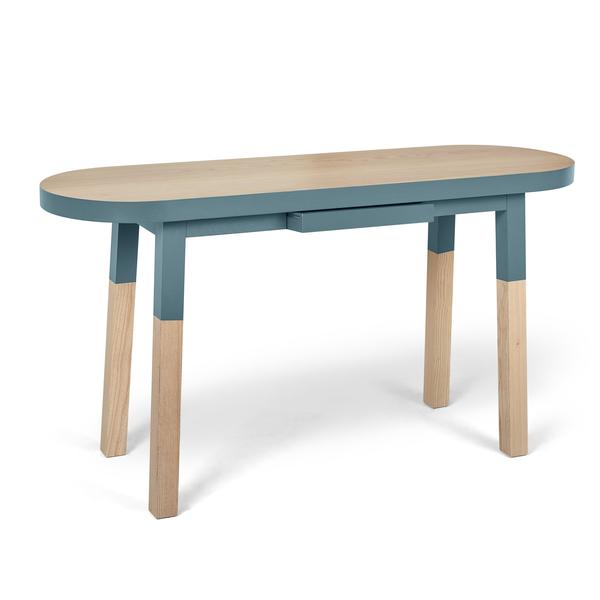 Console ovale 140 cm, 100% frêne massif