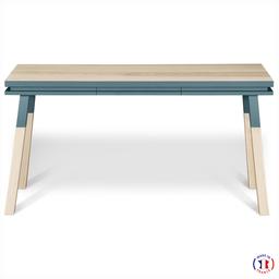 Bureau Console rectangulaire 140 cm, 100% frêne massif