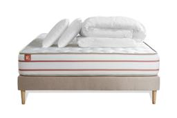 Pack literie 140 x 190  sommier kit | oreillers | couette