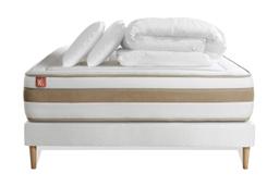 Pack literie 140 x 190  sommier kit | oreillers | couette