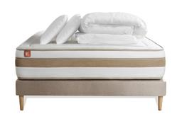 Pack literie 140 x 190  sommier kit | oreillers | couette