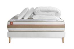 Pack literie 140 x 190  sommier kit | oreillers | couette