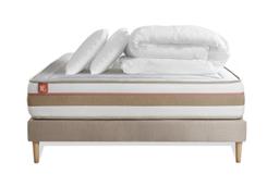 Pack literie 140 x 190  sommier kit | oreillers | couette