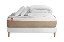 Pack literie 140 x 190  sommier kit | oreillers | couette