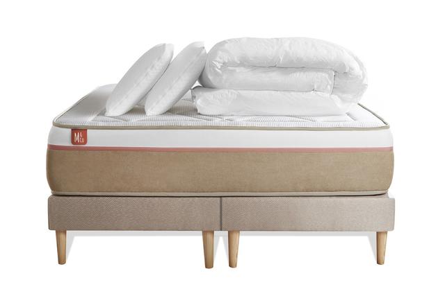 Pack literie 160 x 200  double sommiers | 2 oreillers | couette