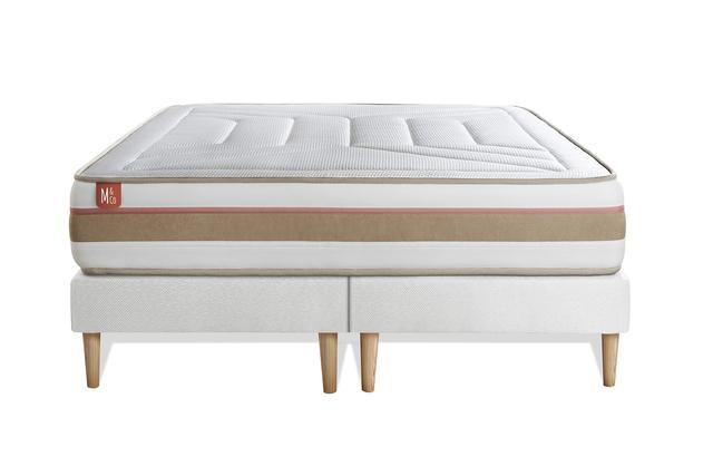 Ensemble matelas 160 x 200  double sommiers Blanc