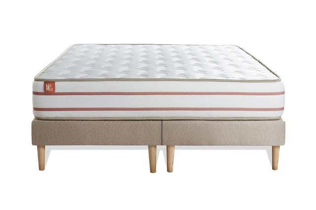 Ensemble matelas 160 x 200  double sommiers Beige