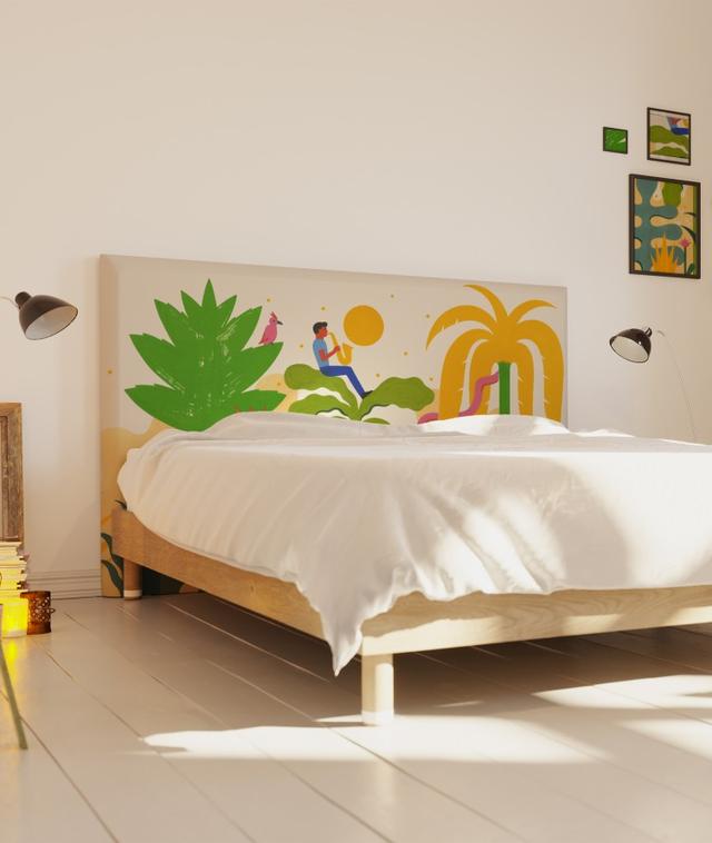 Tête de lit déhoussable Melopée tropicale - 140 cm