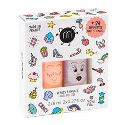 Coffret duo vernis et nail stickers Flamingo Polly