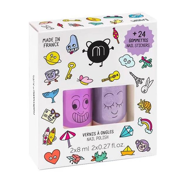 Coffret duo vernis et nail stickers Marshi piglou