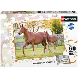 Puzzle 60 pcs Maman et bébé cheval - Nathan