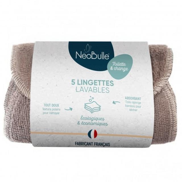 Lot de 5 lingettes lavables