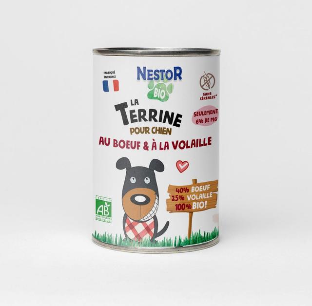 Terrine pour chien boeuf-poulet sans céréales 400g