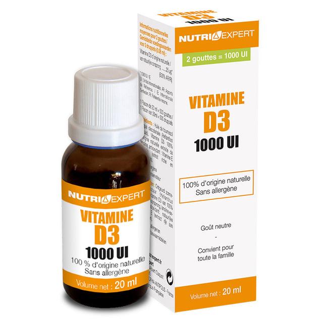 Vitamine D3 naturelle 1000 UI - Immunité - 20ml