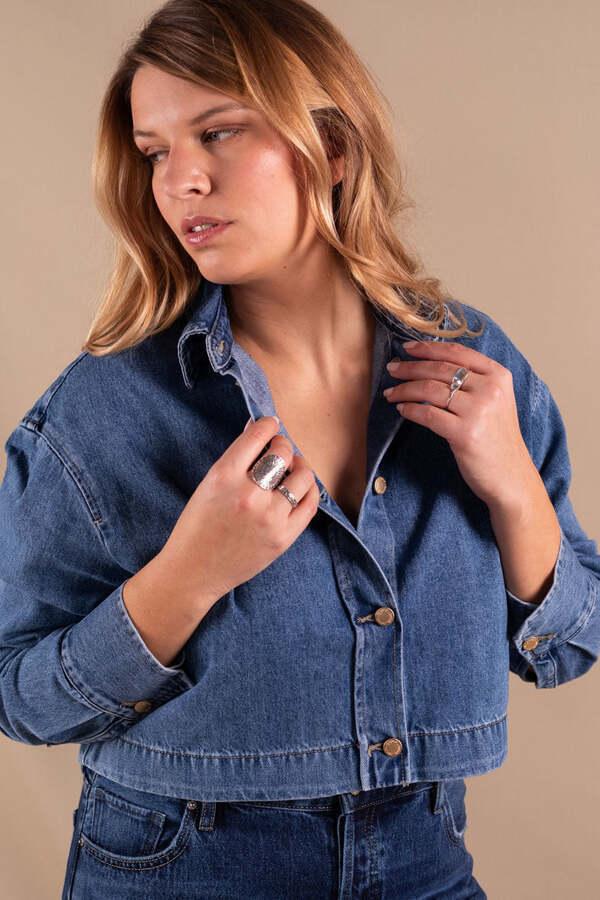 Chemise en jean Femme bleu moyen en coton bio Nagev - Raphaëlle